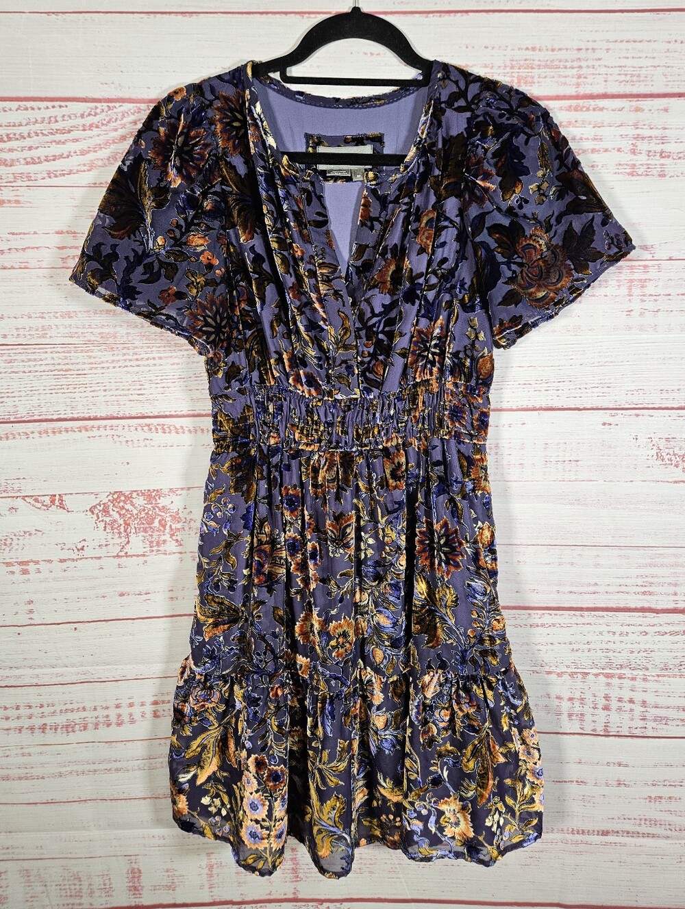 Anthropologie Somerset Mini Velvet Floral Dress